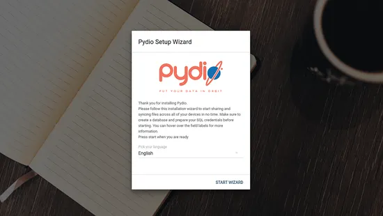 معالج إعداد Pydio