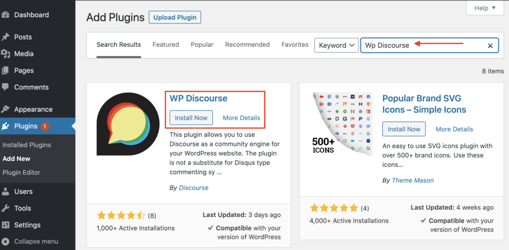 قم بتثبيت البرنامج المساعد WP Outsourse من لوحة معلومات WordPress