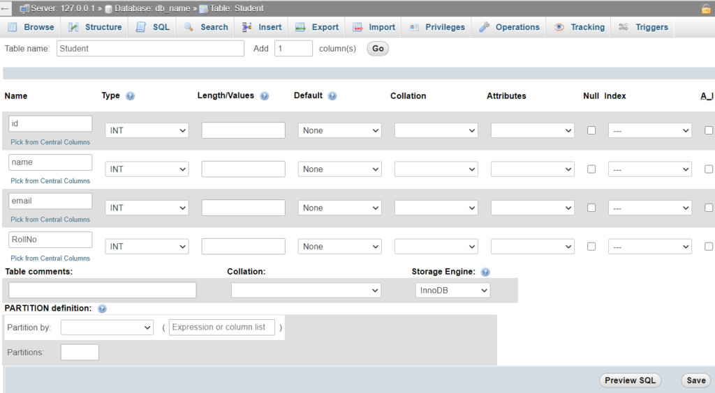 phpmyadmin في LocalHost الخطوة 4