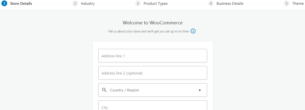 Penyetelan toko dengan wooCommerce