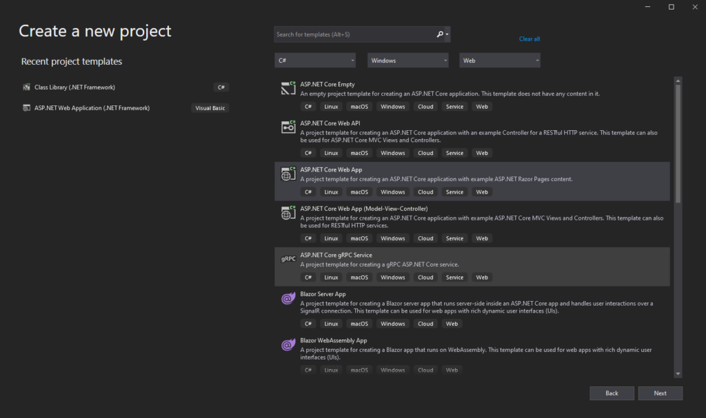 Visual Studio - Nuovo progetto