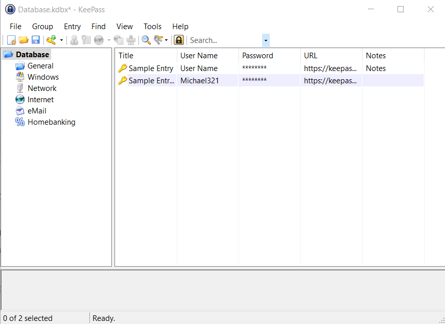 Imposta e gestisci il gestore password Keepass per Windows