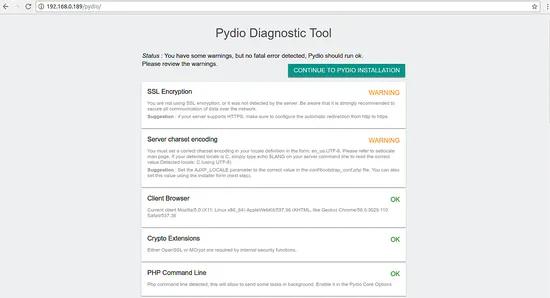 ตัวติดตั้ง Pydio