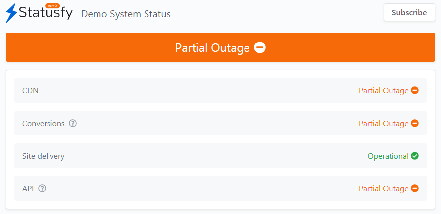 Statusfy - open source status page system